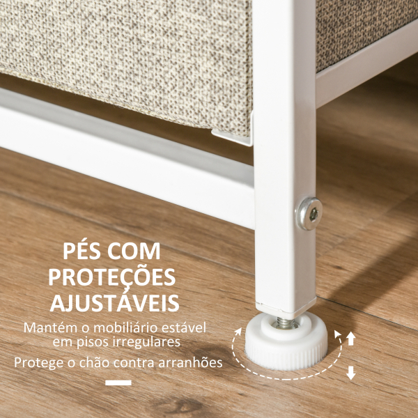 HOMCOM Cómoda com 7 Gavetas de Tecido Cómoda de Armazenamento Multifuncional para Dormitório Sala de Estar Corredor 63,5x30x71cm Cinza - Image 5