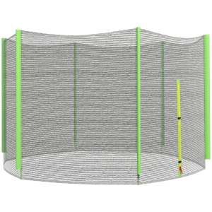 SPORTNOW Rede de Segurança para Trampolim Ø244 cm Rede de Substituição de Trampolins com Fecho de Correr para 6 Postes Verde