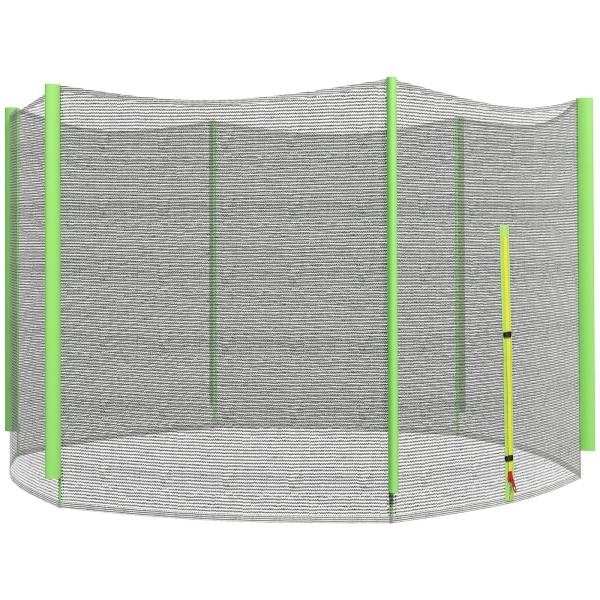SPORTNOW Rede de Segurança para Trampolim Ø244 cm Rede de Substituição de Trampolins com Fecho de Correr para 6 Postes Verde