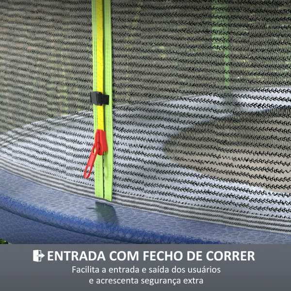 SPORTNOW Rede de Segurança para Trampolim Ø244 cm Rede de Substituição de Trampolins com Fecho de Correr para 6 Postes Verde - Image 5