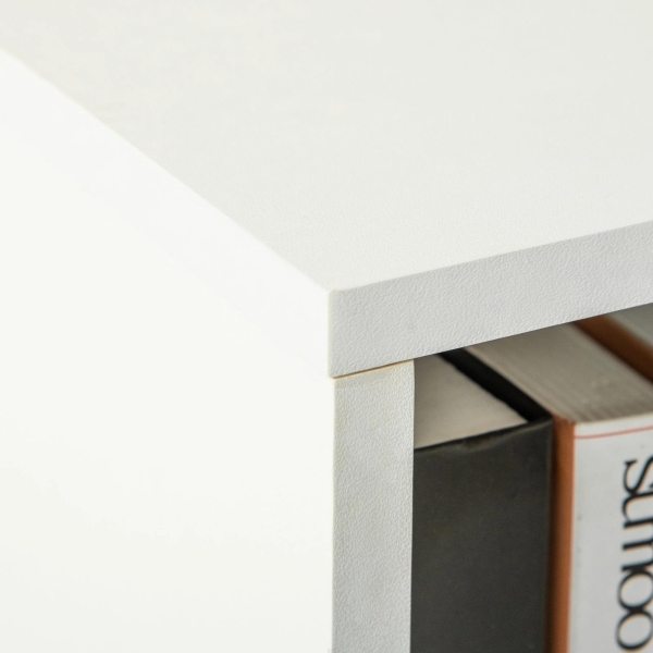 HOMCOM Estante para Livros com 3 Compartimentos de Armazenamento Livros Plantas para Sala de Estar Estúdio Dormitório 62,2x24x102,4cm Branco - Image 9