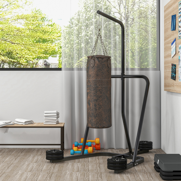 SPORTNOW Suporte Saco de Boxe com Estrutura de Aço Carga 60 kg para Bolas de Velocidade Treino em Ginásio Casa 160x115x208 cm Preto - Image 7