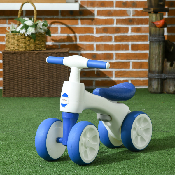 AIYAPLAY Bicicleta sem Pedais para Crianças de 18-36 Meses com Guiador Antiderrapante e 4 Rodas de Ø17 cm  56x30x42 cm Azul - Image 2