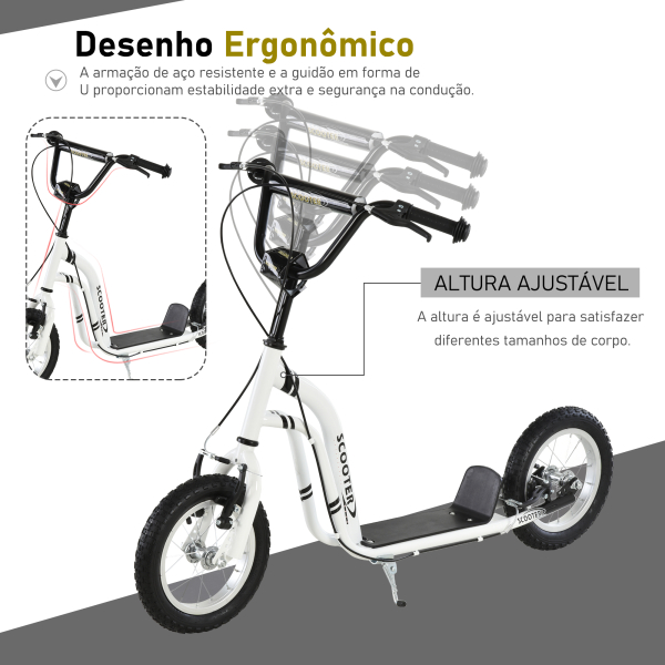 HOMCOM Trotinete com altura ajustável 2 Pneus infláveis ​​para crianças acima de 5 anos - Image 7