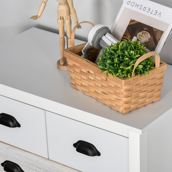 HOMCOM Cómoda com 5 Gavetas Cómoda para Dormitório Moderna com Desenho Anti-Tombo 70x38x85 cm Branco - Image 7
