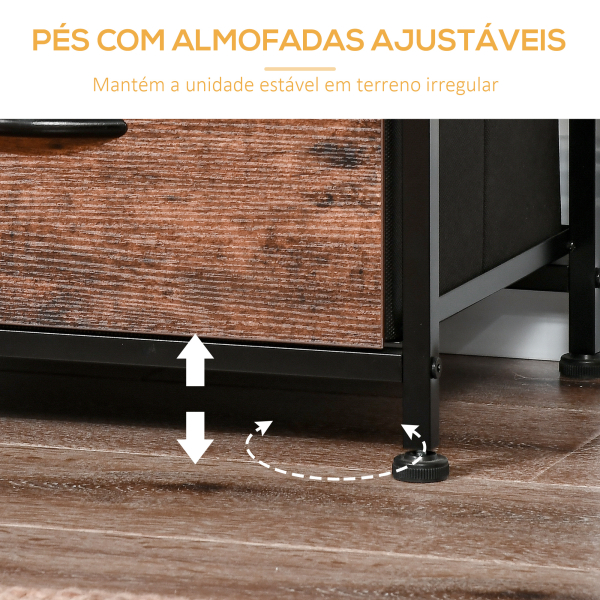 HOMCOM Suporte para Cabides com 4 Prateleiras de Armazenamento e Barra de Pendurar Estilo Industrial 101x39x160cm Madeira e Branco - Image 8