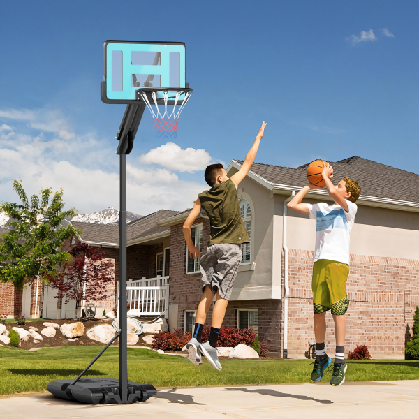 SPORTNOW Tabela de Basquetebol Ajustável de 146-236 cm Portátil com Rodas e Base Preenchível com Água ou Areia 71x45x146-236 cm Preto - Image 2