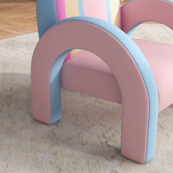ZONEKIZ Poltrona para Crianças Pequenas em Forma de Arco Íris para Crianças de 1,5 a 5 Anos para Dormitório Sala de Estar kg 43x41x51 cm Rosa - Image 8