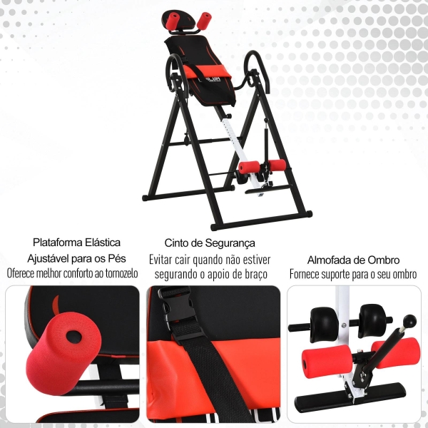 HOMCOM Mesa de Inversão Dobrável com Cintura Acolchoada e Cinto de Segurança Carga Máxima 150 kg - Image 7