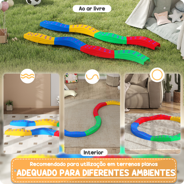 AIYAPLAY Traves de Equilíbrio para Crianças Jogo de Equilíbrio de 8 Peças em Forma de Arco Base Antiderrapante  Ø125x8 cm Multicor - Image 8