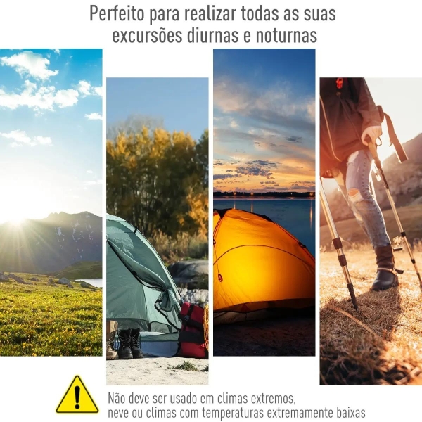 Outsunny Tenda de Campismo para 5-6 Pessoas Impermeável 3000mm+ Anti UV com Bolsa de Transporte e Gancho para Luz 455x230x180cm Cinza - Image 8