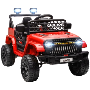 AIYAPLAY Carro Elétrico para Crianças Carro Elétrico Infantil UTV 12V com Velocidade Ajustável USB e Faróis  95x62,5x65 cm Vermelho