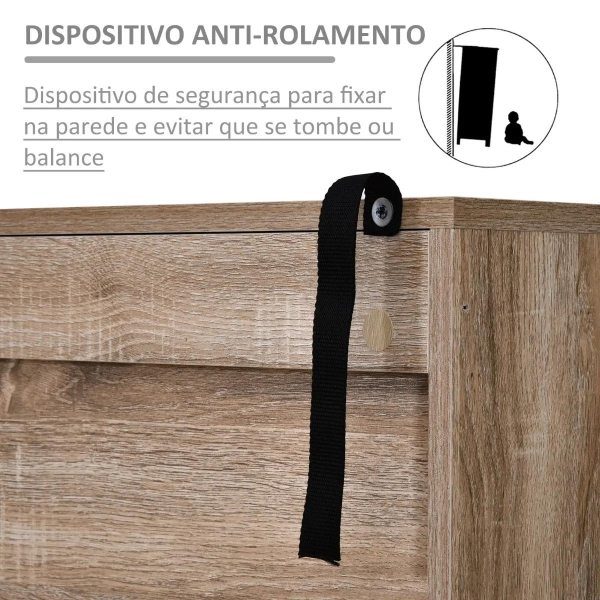HOMCOM Móvel Aparador Alto Armário Auxiliar de Sala de Estar com 5 Compartimentos e 1 Porta Multiuso para Sala de Jantar Cozinha Dormitório 60x30x121cm Carvalho e Branco - Image 5