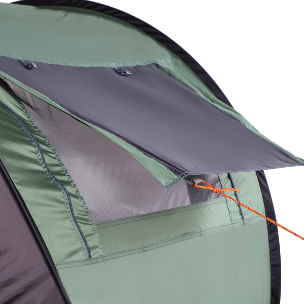 Outsunny Tenda de Campismo Pop-Up para 2 Pessoas Tenda de Campismo com Bolsa de Armazenamento Portátil 250x150x100 Verde e Preto - Image 4
