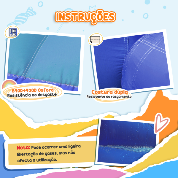 AIYAPLAY Castelo Insuflável com Insuflador 5 em 1 com Escorrega Piscina  Parede de Escalada e Canhão de Água 360x250x195 cm Multicor - Image 5