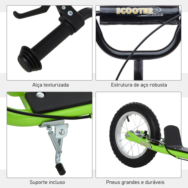 HOMCOM  Trotinete com 2 pneus infláveis ​​para crianças acima de 5 anos de altura ajustável - Image 7