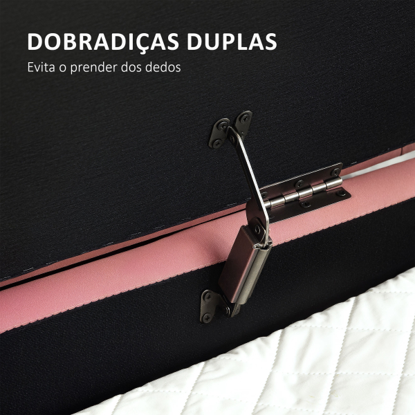 HOMCOM Banco Pé de Cama Estofado em Veludo Banco de Arrumação e Pés Dourado Banco para Entrada Dormitório 108x44x43,5 cm Rosa - Image 7
