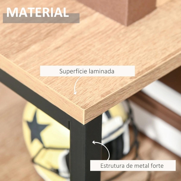 HOMCOM Estante para Livros com Múltiplas Prateleiras Abertas e 1 Armário com Porta Dupla Estante de Armazenamento para Escritório Sala de Estar 80x35x97cm Madeira Natural - Image 5