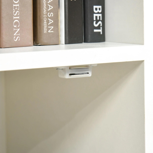 HOMCOM Estante com 3 Prateleiras Abertas e 1 Fechada com Porta Estante de Estilo Moderno para Armazenamento de Livros Brinquedos Plantas 40x30x129,5cm Branco - Image 8