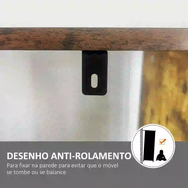 HOMCOM Estante para Livros de 4 Níveis com 8 Compartimentos de Armazenamento Estilo Industrial para Sala de Estar Escritório Dormitório 74x30x157,5cm Marrom Rústico - Image 7