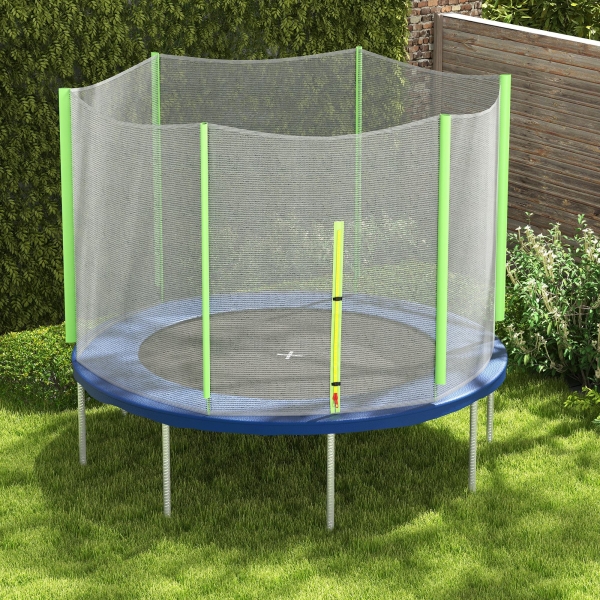 SPORTNOW Rede de Segurança para Trampolim Ø305 cm para Exterior e Porta com Fecho de Correr para 6 Postes Verde - Image 7