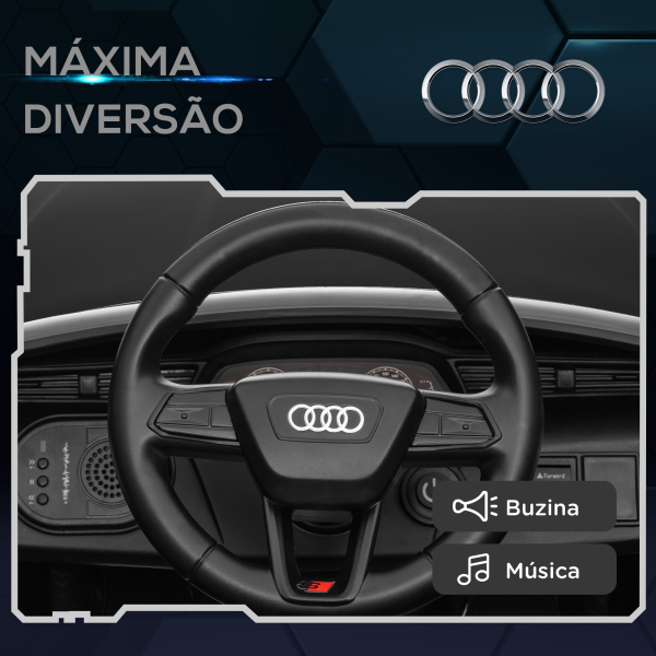 AIYAPLAY Carro Elétrico para Crianças Carro Audi Q8 Etron Sportback Infantil 12V Faróis Buzina e Música 98x49,5x43 cm Preto - Image 6