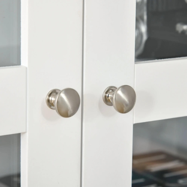 HOMCOM Vitrine para Sala de Estar Estante de Livros com 4 Portas e Prateleiras Superiores com Altura Ajustável Estilo Moderno Multiúso para Cozinha Escritório Dormitório 76x40x178,5 Branco - Image 8