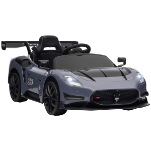 AIYAPLAY Carro Elétrico para Crianças Carro Maserati GT2 12V  com Controlo Remoto Faróis LED Buzina E Música  115x60x45 cm Cinza