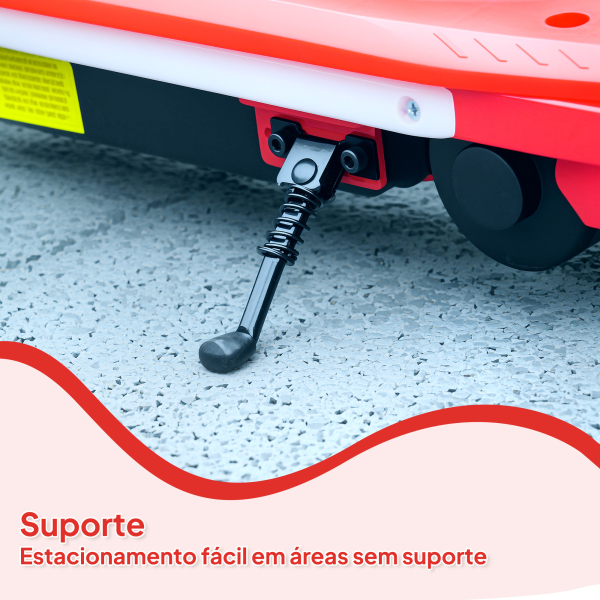 AIYAPLAY Trotinete Elétrica para Crianças Máx. 10 km/h Motor 80 W Autonomia Máxima 8 km Trotinete com Luzes LED Travão Traseiro 76x46x93 cm Vermelho - Image 8