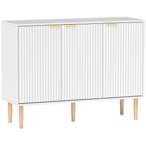 HOMCOM Aparador de Sala de Estar com Prateleira Ajustável Móvel para TV para Quarto Sala de Estar 107x35x80 cm Branco