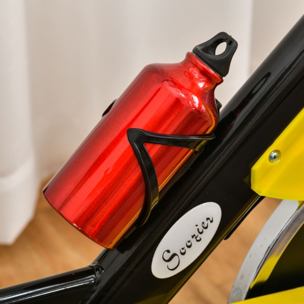HOMCOM Bicicleta Estática com Resistência Ajustável Ecrã LCD Guiador e Assento Ajustáveis  45,5x100x101-113 cm Amarelo e Preto - Image 9