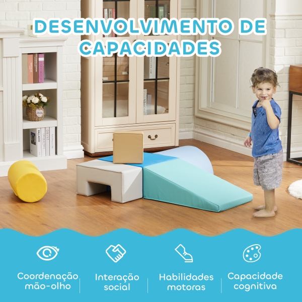 AIYAPLAY Conjunto de 6 Blocos de Espuma para Crianças Blocos de Construção Brinquedo de Aprendizagem para Escalar e Gatear Multicor - Image 5