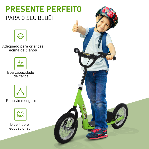 HOMCOM  Trotinete com 2 pneus infláveis ​​para crianças acima de 5 anos de altura ajustável - Image 6