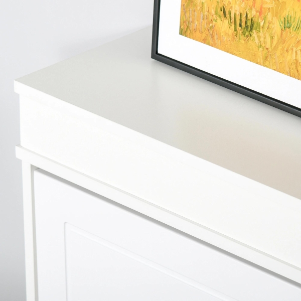 HOMCOM Móvel Sapateira de 4 Portas Estreita com Prateleiras Ajustáveis e Removíveis Capacidade de 16 Pares para Corredor Entrada 98x24x83cm Branco - Image 7