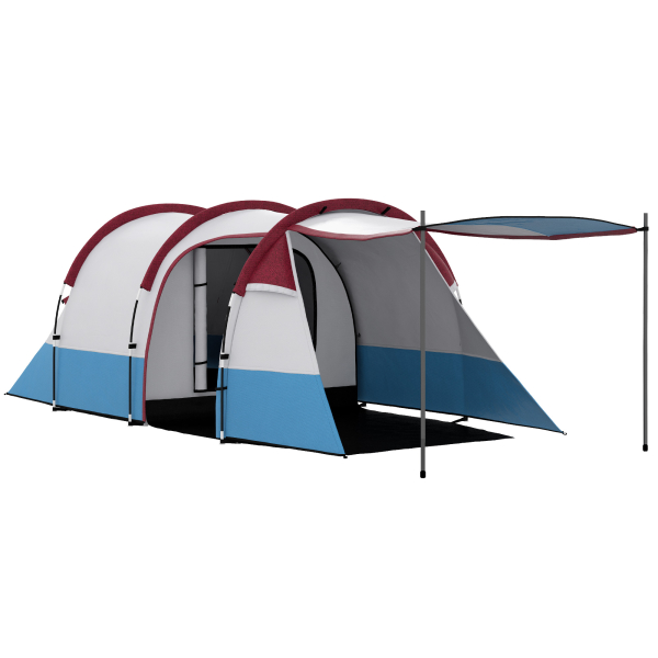 Outsunny Tenda de Campismo Familiar para 2-3 Pessoas com 2 Áreas e Bolsa de Transporte Impermeável 420x200x150 cm Multicolor