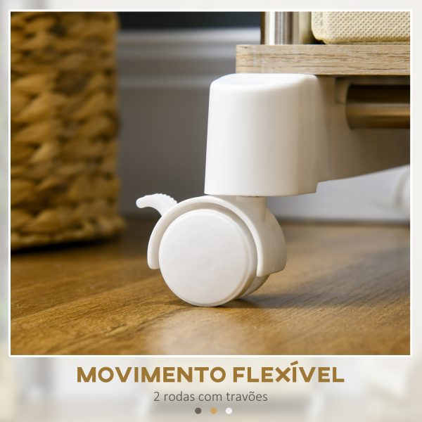 HOMCOM Charriot de Roupa com Rodas Altura Ajustável Barras Extensíveis e 4 Gavetas de Tecido  88-148x42x93-160 cm Bege - Image 5
