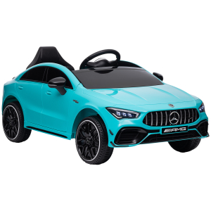 AIYAPLAY Carro Elétrico para Crianças Carro Mercedes AMG CLA 45 com Bateria 12V  Faróis LED Buzina e Música 110x61x45 cm Azul Turquesa
