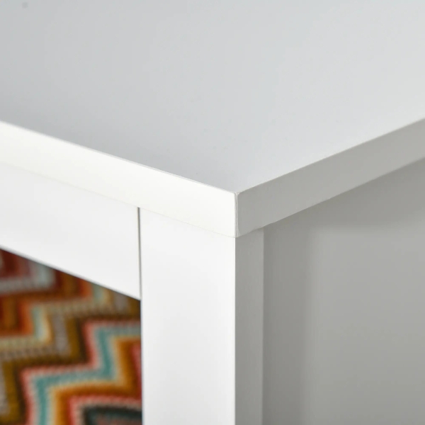 HOMCOM Aparador de Sala de Estar Armário Auxiliar de Armazenamento Moderno com Prateleira Aberta e 3 Gavetas para Dormitório Sala de Estar 102x33x61,5cm Branco - Image 9