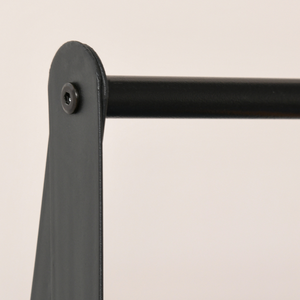 HOMCOM Suporte para Cabides com 2 Prateleiras de Armazenamento Barra para Pendurar e Estrutura de Aço 64x42,5x149 cm Preto - Image 7