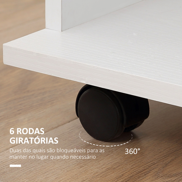 HOMCOM Roupeiro de Madeira Móvel Armário Roupeiro Aberto com 2 Barras para Pendurar e 3 Prateleiras Organizadoras 120x40x128 cm Branco - Image 6