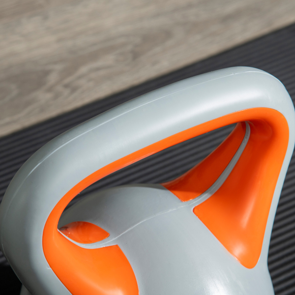 SPORTNOW Kettlebell 8kg Peso Russo com Revestimento de PU e Enchimento de Areia para Treinamento 20x14x24cm Laranja e Cinza - Image 9