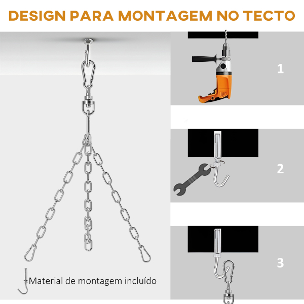 SPORTNOW Saco de Boxe sem Recheio com Luvas de Boxe Gancho e Protetores para Palmas Munhecas Tornozelos Amarelo - Image 7