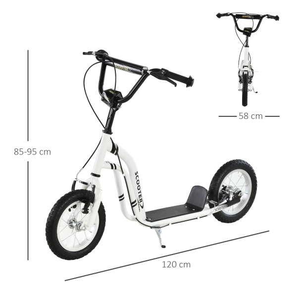 HOMCOM Trotinete com altura ajustável 2 Pneus infláveis ​​para crianças acima de 5 anos - Image 3