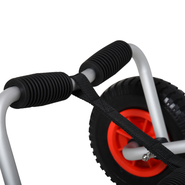 HOMCOM Carrinho de transporte dobrável para caiaque carga 75 kg de alumínio ajuste universal com rodas para barco canoa 57,5x33x24 cm prata - Image 7