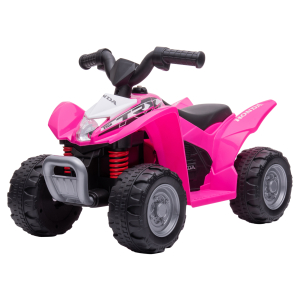AIYAPLAY Quadriciclo Elétrico HONDA para Crianças de 18-36 Meses Quadriciclo Elétrico Infantil a Bateria 6V com Faróis LED Buzina Velocidade de 2,8km/h e Avance 65,5x35,5x43,5cm Rosa