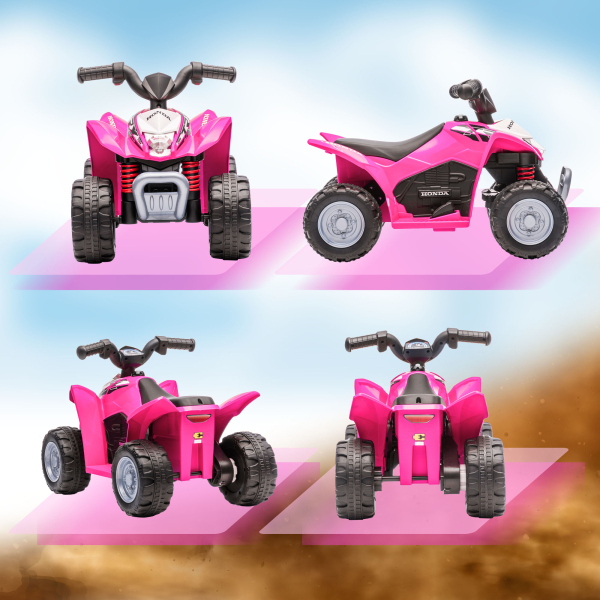 AIYAPLAY Quadriciclo Elétrico HONDA para Crianças de 18-36 Meses Quadriciclo Elétrico Infantil a Bateria 6V com Faróis LED Buzina Velocidade de 2,8km/h e Avance 65,5x35,5x43,5cm Rosa - Image 8