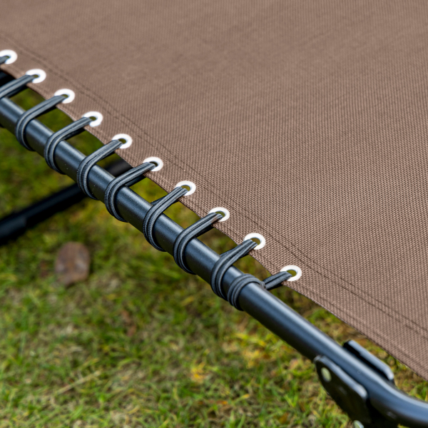 Outsunny Espreguiçadeira Dobrável de Jardim com Encosto Ajustável Apoio para Cabeça Acolchoado Bolso Lateral 185x58x30 cm Marrom - Image 9