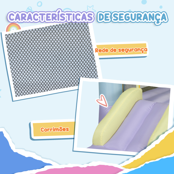 AIYAPLAY Castelo Insuflável  para Crianças com Escorrega Área de Salto e Bolsa de Transporte 250x165x200 cm Multicolor - Image 6