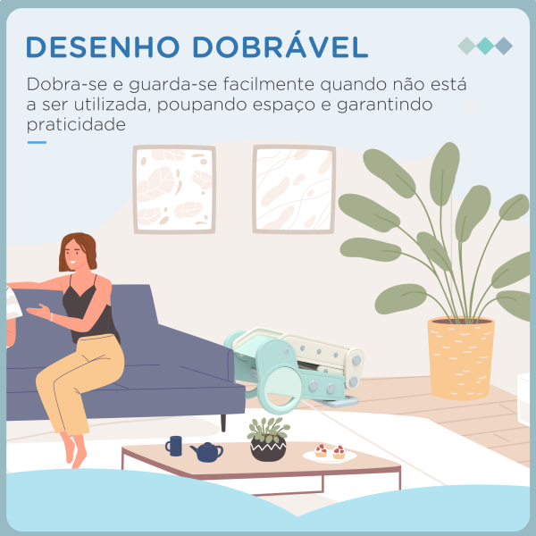 AIYAPLAY Escorrega para Crianças Dobrável com 3 Degraus Antiderrapantes para Interior Carga Máxima 30 kg 120x53x53 cm Verde Claro - Image 5