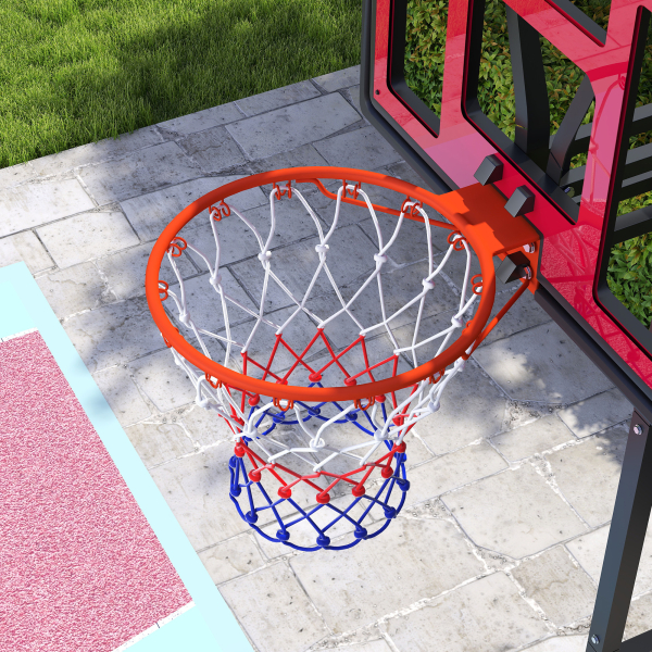 AIYAPLAY Tabela de Basquetebol para Crianças com Altura Ajustável de 200 a 260 cm com Saco de Pesos Vermelho e Preto - Image 9